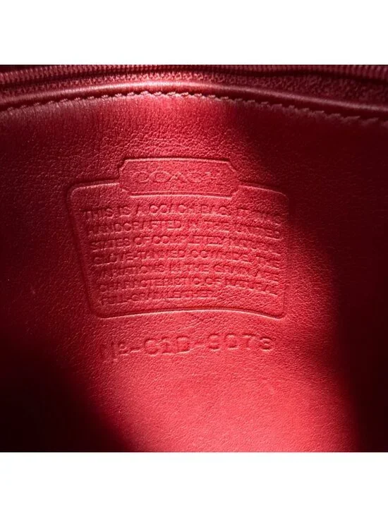 Vintage COACH Andrea 9073 USA Slim Shoulder Bag Red Leather Silver Buckle NO TAG - Picture 16 of 16